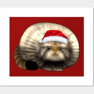 Cute Chonky Kitty In Santa Hat Posters and Art